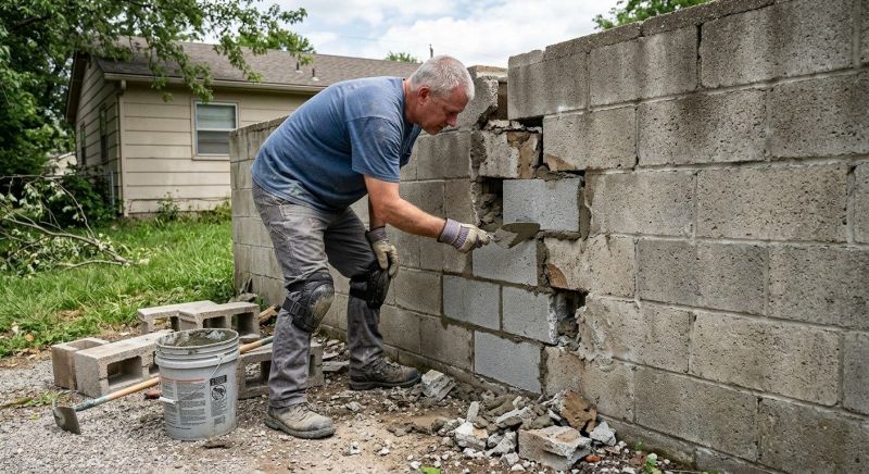 Cinder Block Wall Repair in Hooper, UT