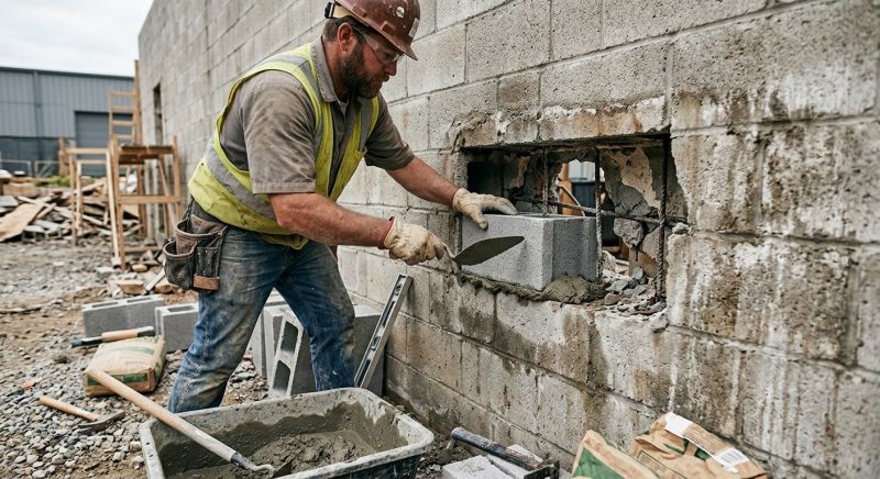 Cinder Block Wall Repair in Hooper, UT