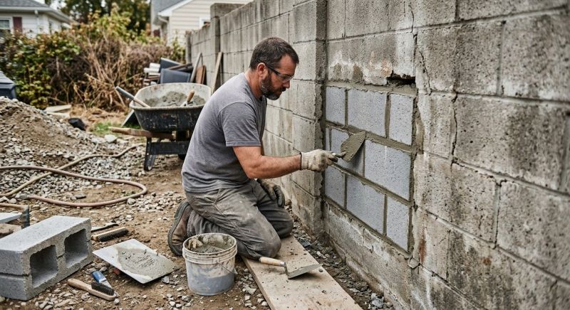 Cinder Block Wall Repair in Kaysville, UT
