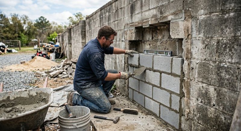 Cinder Block Wall Repair in Ogden, UT