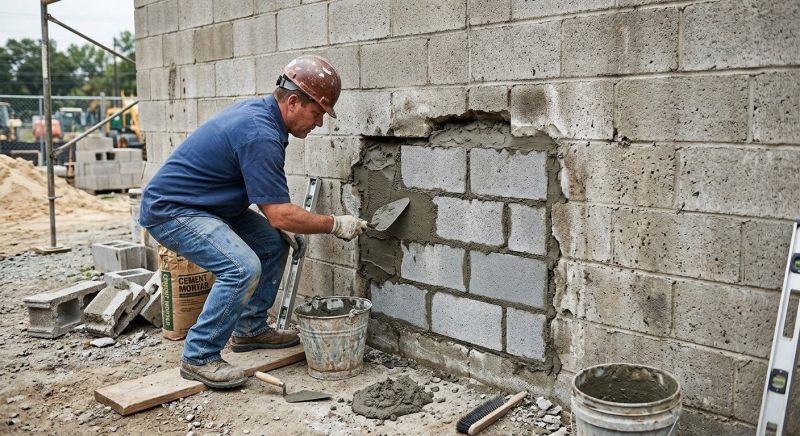 Cinder Block Wall Repair in Weber County, UT